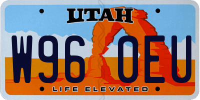 UT license plate W960EU