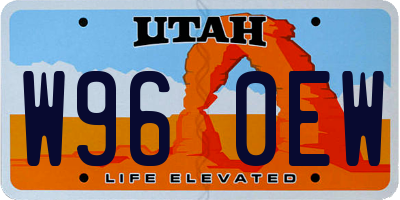 UT license plate W960EW