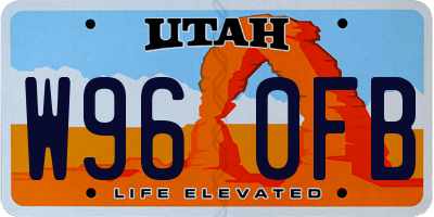 UT license plate W960FB