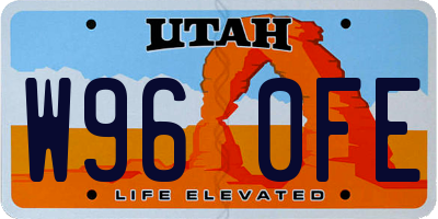 UT license plate W960FE