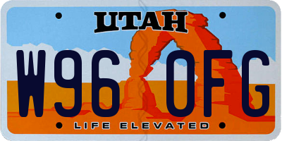 UT license plate W960FG