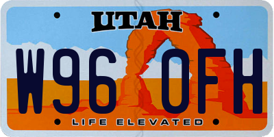 UT license plate W960FH