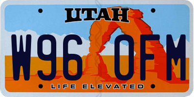 UT license plate W960FM