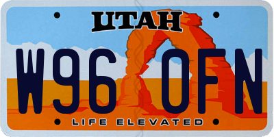 UT license plate W960FN