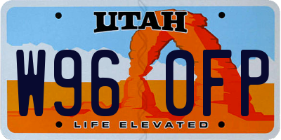 UT license plate W960FP
