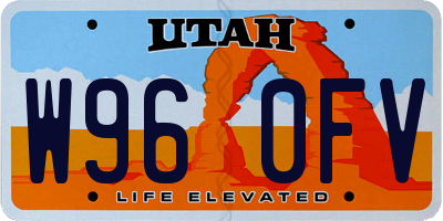 UT license plate W960FV