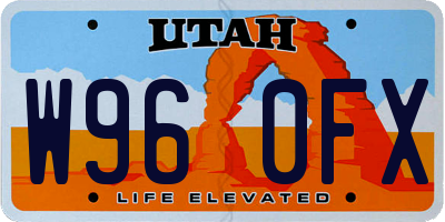 UT license plate W960FX