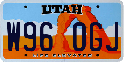 UT license plate W960GJ