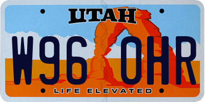 UT license plate W960HR