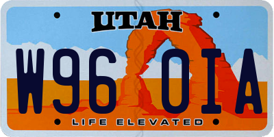 UT license plate W960IA