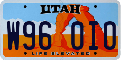 UT license plate W960IO