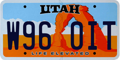 UT license plate W960IT