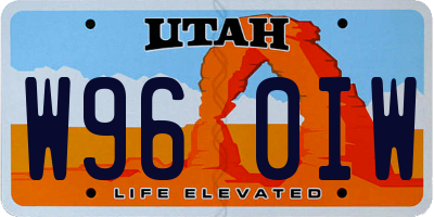 UT license plate W960IW
