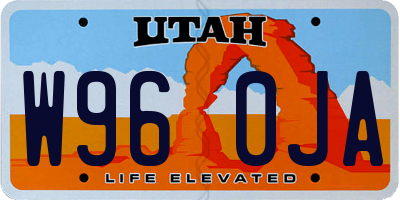 UT license plate W960JA