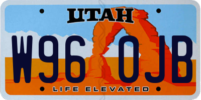 UT license plate W960JB