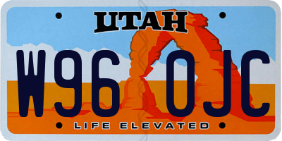 UT license plate W960JC