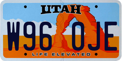 UT license plate W960JE