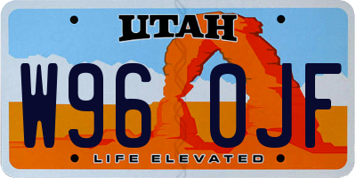 UT license plate W960JF