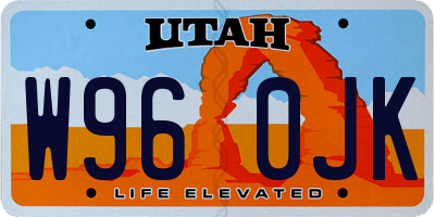 UT license plate W960JK