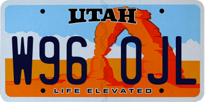 UT license plate W960JL