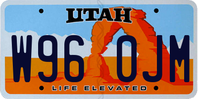 UT license plate W960JM