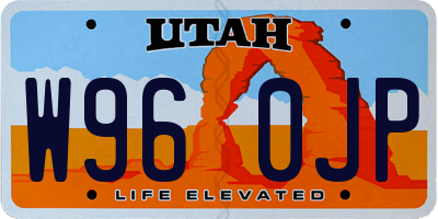UT license plate W960JP