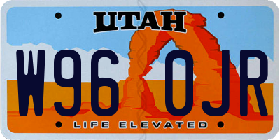 UT license plate W960JR