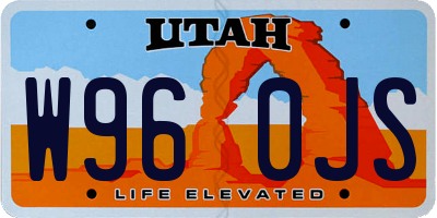 UT license plate W960JS