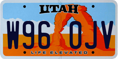 UT license plate W960JV