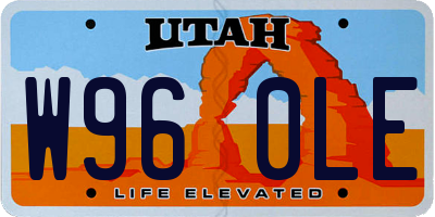 UT license plate W960LE