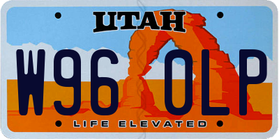 UT license plate W960LP