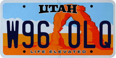 UT license plate W960LQ