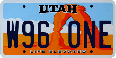 UT license plate W960NE