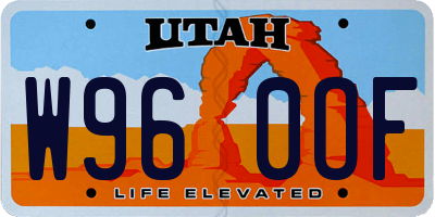 UT license plate W960OF