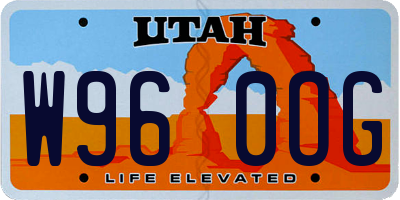 UT license plate W960OG