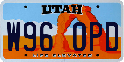 UT license plate W960PD