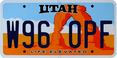 UT license plate W960PF
