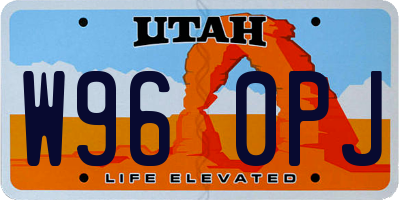UT license plate W960PJ