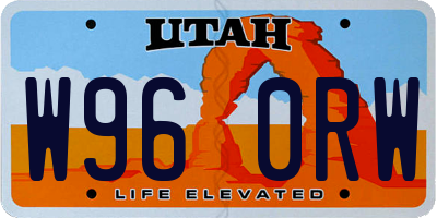 UT license plate W960RW