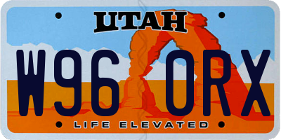 UT license plate W960RX