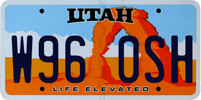 UT license plate W960SH