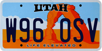 UT license plate W960SV