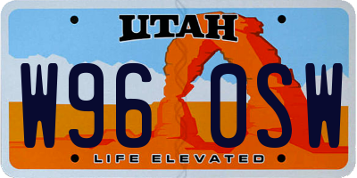 UT license plate W960SW