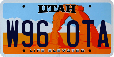 UT license plate W960TA