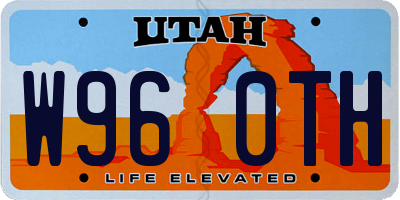 UT license plate W960TH
