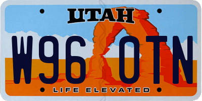 UT license plate W960TN