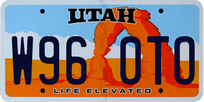 UT license plate W960TO