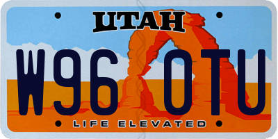 UT license plate W960TU