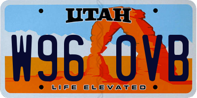 UT license plate W960VB