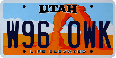 UT license plate W960WK